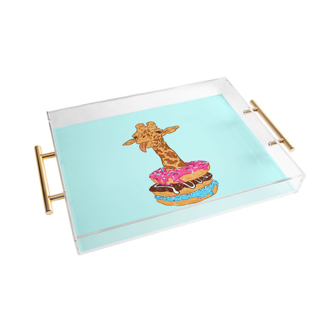 Evgenia Chuvardina Donuts giraffe Acrylic Tray