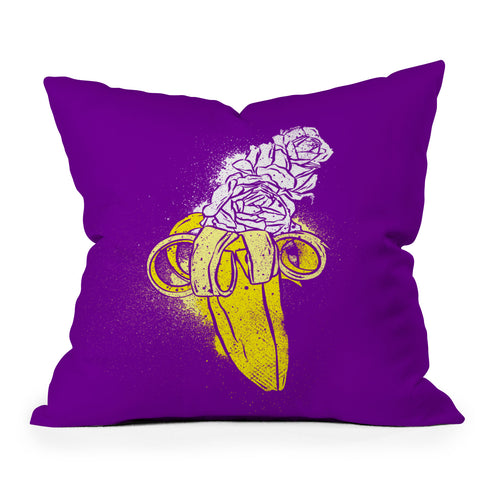Evgenia Chuvardina Floral banana Outdoor Throw Pillow