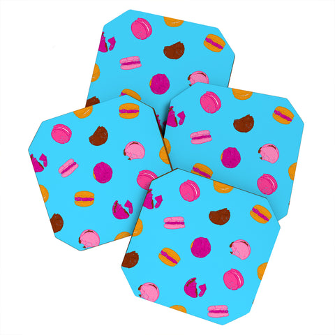 Evgenia Chuvardina Kawaii french macarons Coaster Set