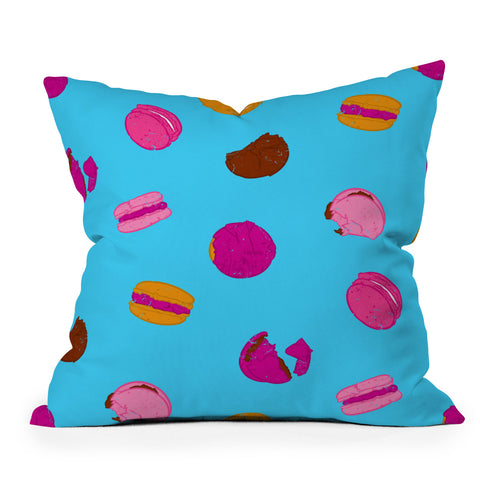 Evgenia Chuvardina Kawaii french macarons Outdoor Throw Pillow