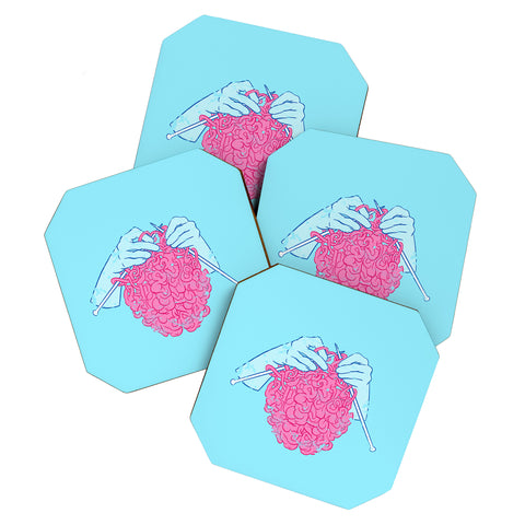 Evgenia Chuvardina Knitting a brain Coaster Set