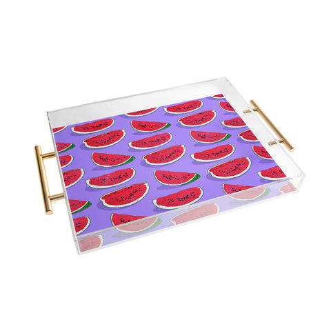 Evgenia Chuvardina Tasty watermelons Acrylic Tray