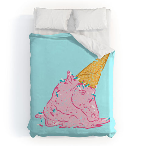 Evgenia Chuvardina Unicorn melts Duvet Cover