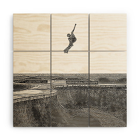 Eye Poetry Photography Air Skateboarding at Venice Wood Wall Mural