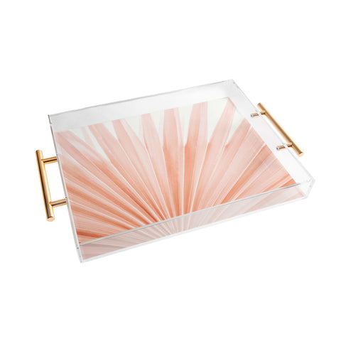 Eye Poetry Photography Blush Pink Fan Palm Acrylic Tray