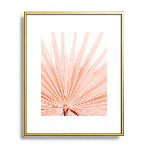 Eye Poetry Photography Blush Pink Fan Palm Metal Framed Art Print