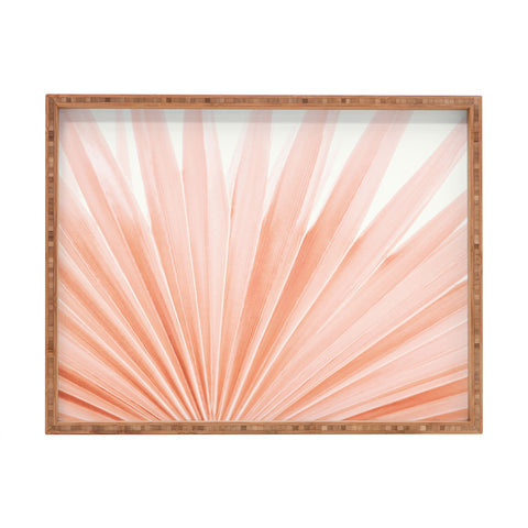 Eye Poetry Photography Blush Pink Fan Palm Rectangular Tray