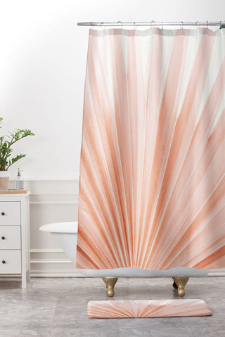 Eye Poetry Photography Blush Pink Fan Palm Shower Curtain And Mat
