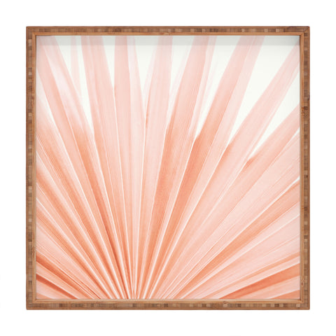 Eye Poetry Photography Blush Pink Fan Palm Square Tray