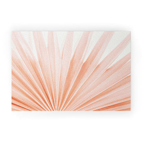 Eye Poetry Photography Blush Pink Fan Palm Welcome Mat