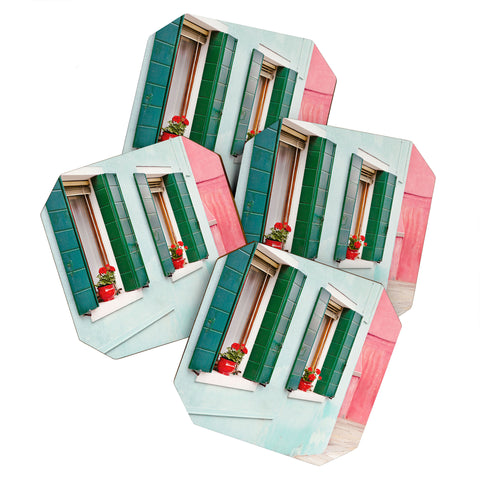 Eye Poetry Photography Burano Pastels Italy Coaster Set