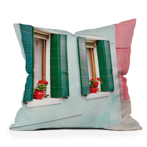Eye Poetry Photography Burano Pastels Italy Outdoor Throw Pillow