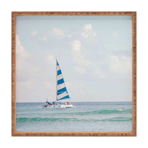 Eye Poetry Photography Happy Sailing Ocean Square Tray