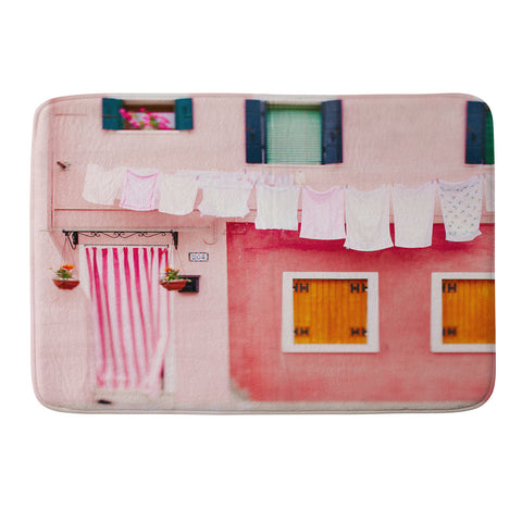 Eye Poetry Photography Laundry Day in Burano Italy Memory Foam Bath Mat
