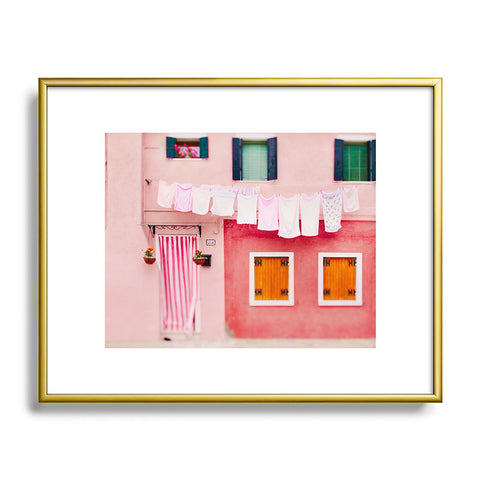Eye Poetry Photography Laundry Day in Burano Italy Metal Framed Art Print