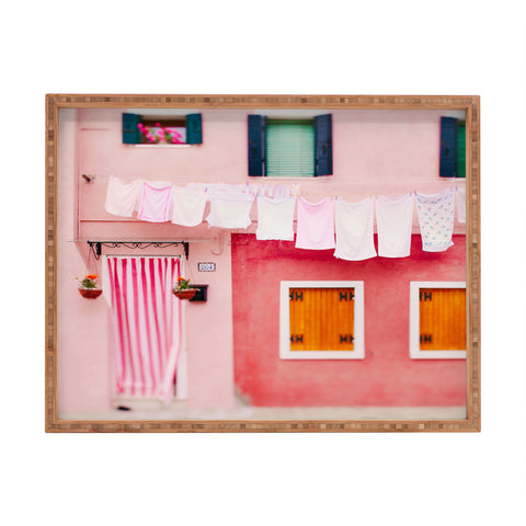 Eye Poetry Photography Laundry Day in Burano Italy Rectangular Tray