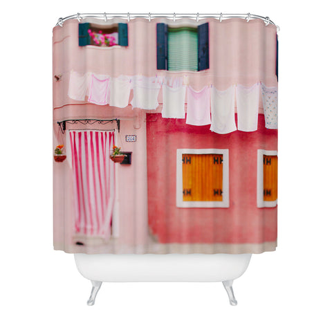 Eye Poetry Photography Laundry Day in Burano Italy Shower Curtain