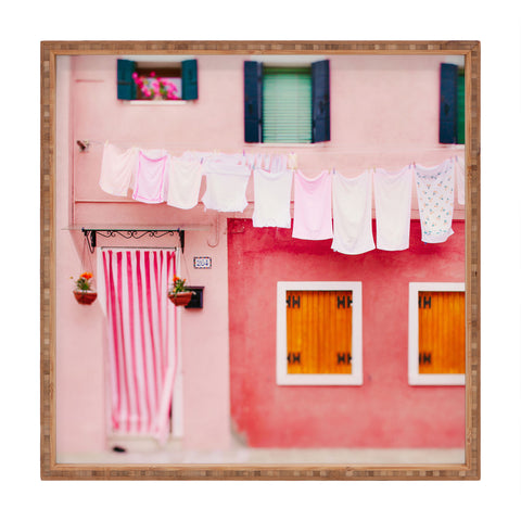 Eye Poetry Photography Laundry Day in Burano Italy Square Tray