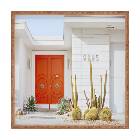 Eye Poetry Photography Orange Door in Palm Springs Square Tray