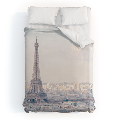 Eye Poetry Photography Paris Skyline Eiffel Tower View Duvet Cover