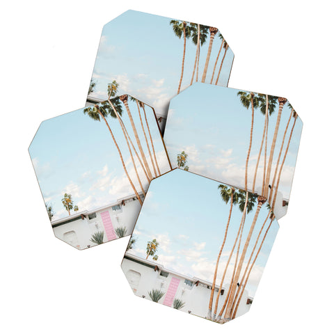 Eye Poetry Photography Pink Door in Palm Springs Coaster Set