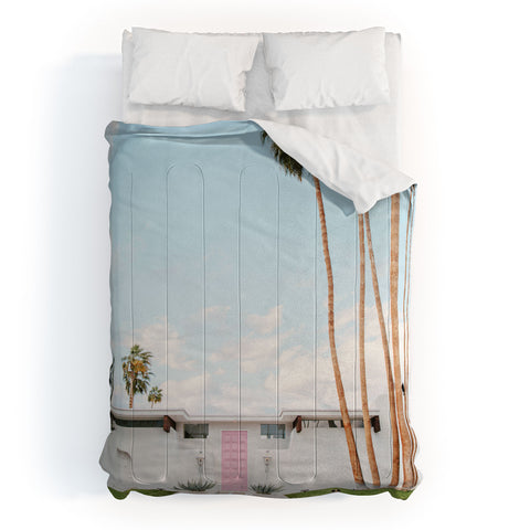 Eye Poetry Photography Pink Door in Palm Springs Comforter