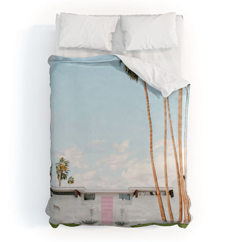 Eye Poetry Photography Pink Door in Palm Springs Duvet Cover