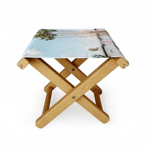 Eye Poetry Photography Pink Door in Palm Springs Folding Stool