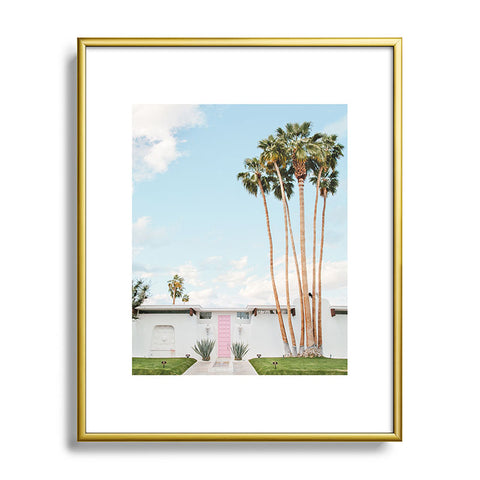 Eye Poetry Photography Pink Door in Palm Springs Metal Framed Art Print