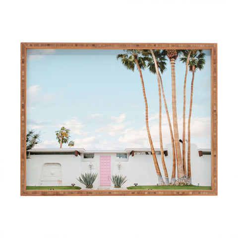 Eye Poetry Photography Pink Door in Palm Springs Rectangular Tray