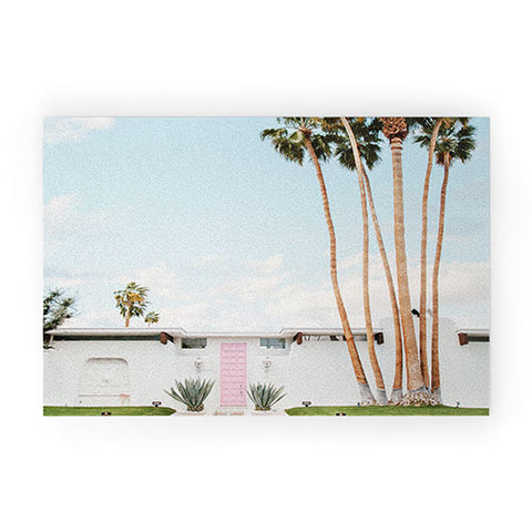 Eye Poetry Photography Pink Door in Palm Springs Welcome Mat