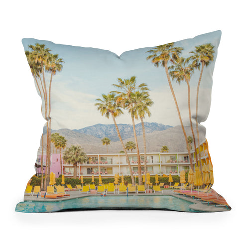 Eye Poetry Photography Poolside in Palm Springs Outdoor Throw Pillow