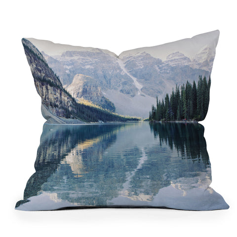 Eye Poetry Photography Sunrise Reflections Moraine Lake Banff Mountain Outdoor Throw Pillow