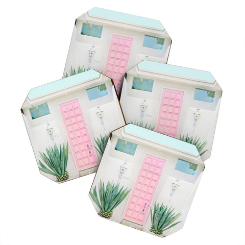 Eye Poetry Photography The Pink Door Palm Springs Coaster Set