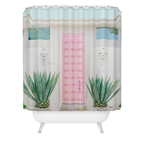 Eye Poetry Photography The Pink Door Palm Springs Shower Curtain