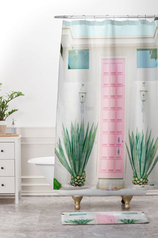 Eye Poetry Photography The Pink Door Palm Springs Shower Curtain And Mat