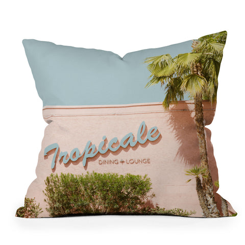 Eye Poetry Photography Tropicale Lounge Retro Palm Springs Outdoor Throw Pillow