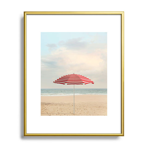 Eye Poetry Photography Umbrella California Beach Metal Framed Art Print