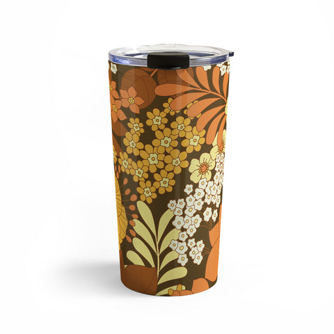 Eyestigmatic Design Brown Yellow Orange Ivory Retro Travel Mug