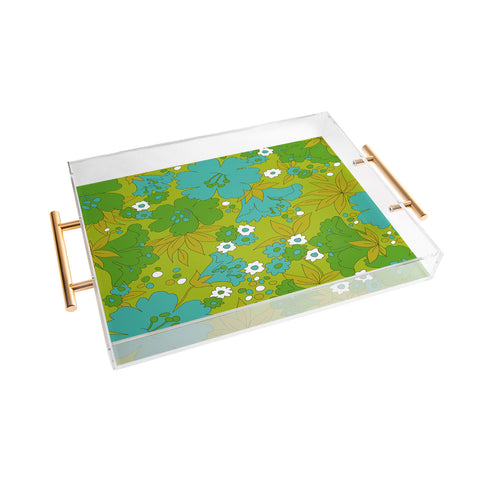 Eyestigmatic Design Green Turquoise and White Retro Acrylic Tray