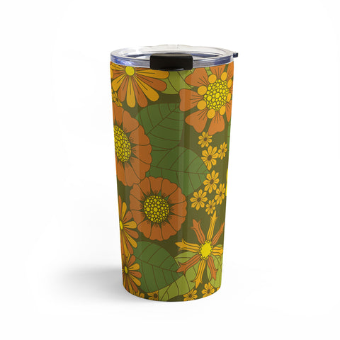 Eyestigmatic Design Orange Brown Yellow and Green Travel Mug