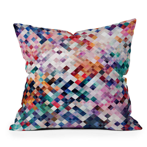 Fimbis Abstract Mosaic Outdoor Throw Pillow