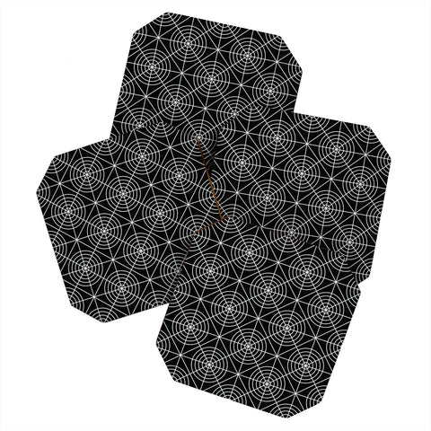 Fimbis Circle Squares Black and White Coaster Set
