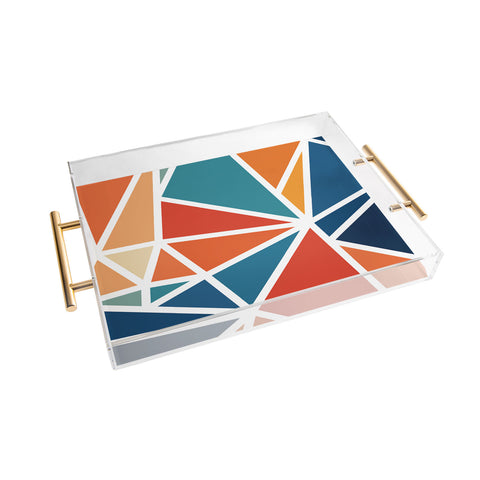 Fimbis Mosaic Blues Oranges Acrylic Tray