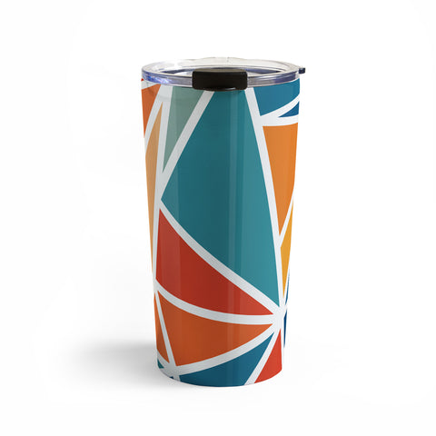 Fimbis Mosaic Blues Oranges Travel Mug