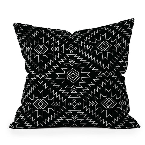 Fimbis NavNa Black and White 1 Outdoor Throw Pillow