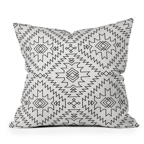 Fimbis NavNa Black and White 2 Outdoor Throw Pillow