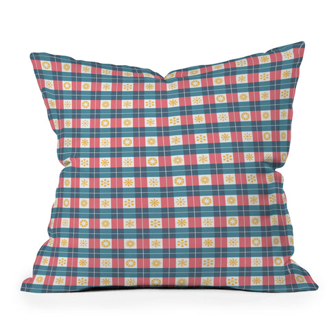 Fimbis Plaid Sun Outdoor Throw Pillow
