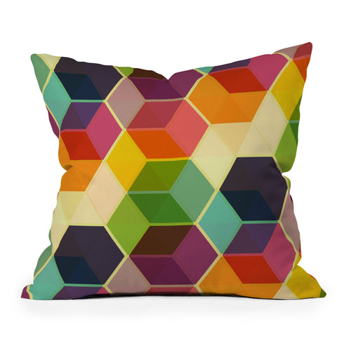 Fimbis Retro Hexagonzo Outdoor Throw Pillow