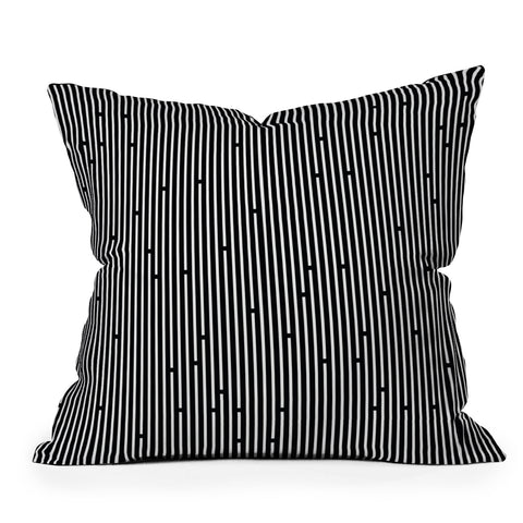 Fimbis Ses Black and White Outdoor Throw Pillow